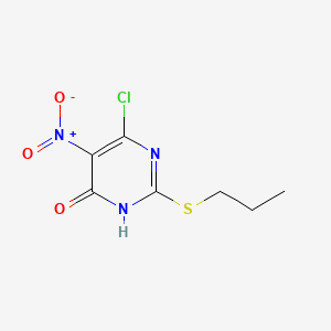 6-Chloro-5-nitro-2-(propylthio)pyrimidin-4-ol chemical structure (CAS 1548397-10-9)