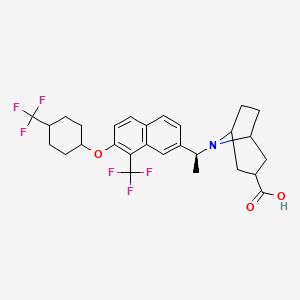 8-[(1S)-1-[8-(Trifluoromethyl)-7-[[cis-4-(trifluoromethyl)cyclohexyl]oxy]-2-naphthalenyl]ethyl]-8-azabicyclo[3.2.1]octane-3-carboxylic acid chemical structure (CAS 1548743-66-3)