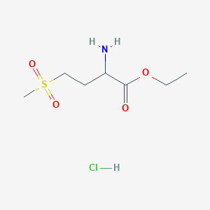 Ethyl 2-amino-4-(methylsulfonyl)butanoate hydrochloride chemical structure (CAS 1549739-91-4)