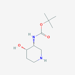 tert-Butyl ((3R,4S)-4-hydroxypiperidin-3-yl)carbamate chemical structure (CAS 1549812-78-3)