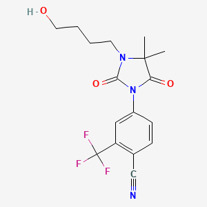 4-(3-(4-Hydroxybutyl)-4,4-dimethyl-2,5-dioxoimidazolidin-1-yl)-2-(trifluoromethyl)benzonitrile chemical structure (CAS 154992-24-2)