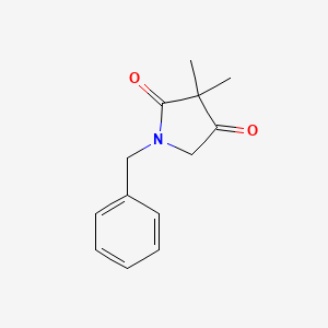 1-Benzyl-3,3-dimethylpyrrolidine-2,4-dione chemical structure (CAS 155062-15-0)