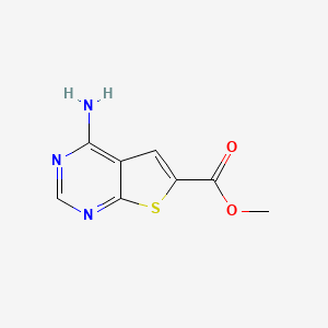 Methyl 4-aminothieno[2,3-d]pyrimidine-6-carboxylate chemical structure (CAS 155087-15-3)