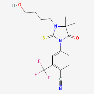 4-(3-(4-Hydroxybutyl)-4,4-dimethyl-5-oxo-2-thioxoimidazolidin-1-yl)-2-(trifluoromethyl)benzonitrile chemical structure (CAS 155180-53-3)
