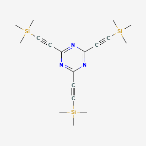 2,4,6-Tris((trimethylsilyl)ethynyl)-1,3,5-triazine chemical structure (CAS 155202-89-4)