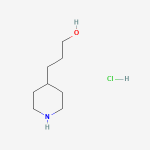 3-(Piperidin-4-yl)propan-1-ol hydrochloride chemical structure (CAS 155270-01-2)