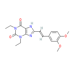 (E)-8-(3,4-Dimethoxystyryl)-1,3-diethyl-1H-purine-2,6(3H,7H)-dione chemical structure (CAS 155270-98-7)