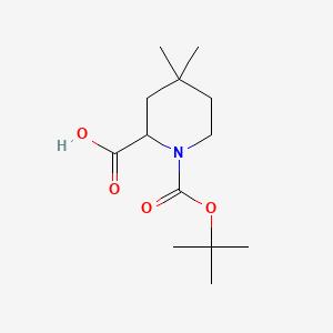 1-(tert-Butoxycarbonyl)-4,4-dimethylpiperidine-2-carboxylic acid chemical structure (CAS 155302-06-0)