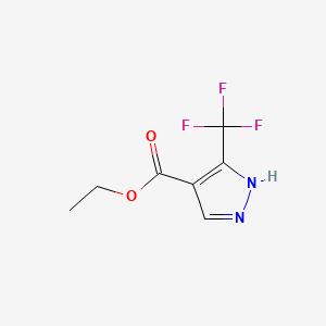 Ethyl 3-(trifluoromethyl)pyrazole-4-carboxylate chemical structure (CAS 155377-19-8)