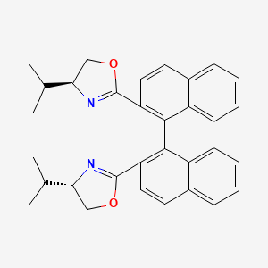 (R)-2,2'-Bis((S)-4-isopropyl-4,5-dihydrooxazol-2-yl)-1,1'-binaphthalene chemical structure (CAS 155418-82-9)