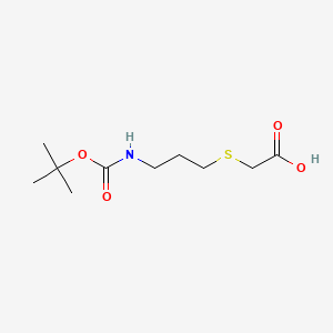 2-((3-((tert-Butoxycarbonyl)amino)propyl)thio)acetic acid chemical structure (CAS 1554516-71-0)