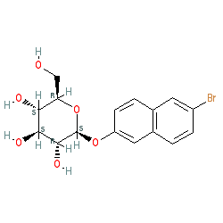 (2S,3R,4S,5S,6R)-2-((6-Bromonaphthalen-2-yl)oxy)-6-(hydroxymethyl)tetrahydro-2H-pyran-3,4,5-triol chemical structure (CAS 15548-61-5)