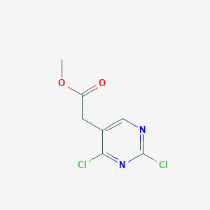 Methyl 2-(2,4-dichloropyrimidin-5-yl)acetate chemical structure (CAS 1555492-66-4)