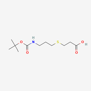 3-((3-((tert-Butoxycarbonyl)amino)propyl)thio)propanoic acid chemical structure (CAS 1555902-65-2)