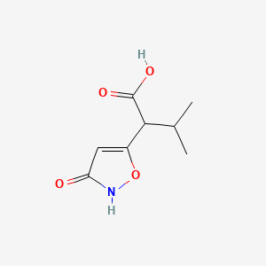 2-(3-Hydroxyisoxazol-5-yl)-3-methylbutanoic acid chemical structure (CAS 1556044-98-4)
