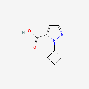 1-Cyclobutyl-1H-pyrazole-5-carboxylic acid chemical structure (CAS 1556315-61-7)