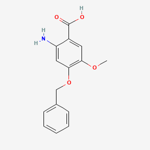 2-Amino-4-(benzyloxy)-5-methoxybenzoic acid chemical structure (CAS 155666-33-4)