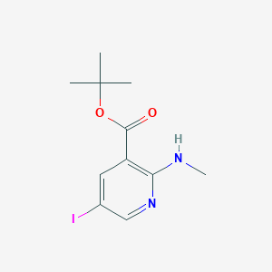 tert-Butyl 5-iodo-2-(methylamino)nicotinate chemical structure (CAS 1556958-94-1)