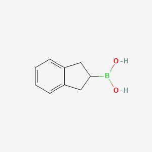 (2,3-Dihydro-1H-inden-2-yl)boronic acid chemical structure (CAS 1557159-16-6)
