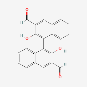 2,2'-Dihydroxy-[1,1'-binaphthalene]-3,3'-dicarbaldehyde chemical structure (CAS 155748-63-3)