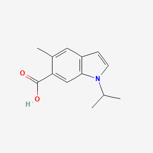 1-Isopropyl-5-methyl-1H-indole-6-carboxylic acid chemical structure (CAS 1557806-87-7)
