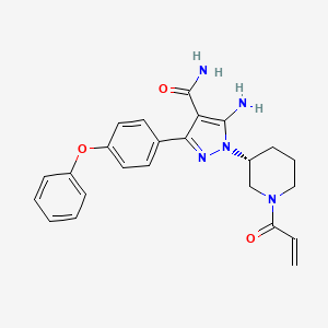 (R)-1-(1-Acryloylpiperidin-3-yl)-5-amino-3-(4-phenoxyphenyl)-1H-pyrazole-4-carboxamide chemical structure (CAS 1558036-85-3)