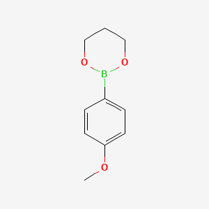 2-(4-Methoxyphenyl)-1,3,2-dioxaborinane chemical structure (CAS 155826-85-0)