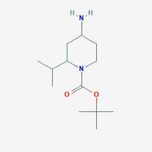 tert-Butyl 4-amino-2-isopropylpiperidine-1-carboxylate chemical structure (CAS 1558365-90-4)