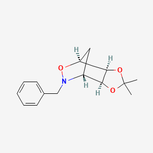 (3aS,4S,7R,7aS)-6-Benzyl-2,2-dimethyltetrahydro-4H-4,7-methano[1,3]dioxolo[4,5-d][1,2]oxazine chemical structure (CAS 155855-51-9)