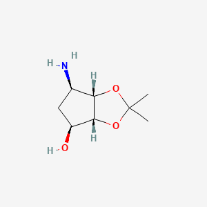 (3aR,4S,6R,6aS)-6-Amino-2,2-dimethyltetrahydro-3aH-cyclopenta[d][1,3]dioxol-4-ol chemical structure (CAS 155899-66-4)