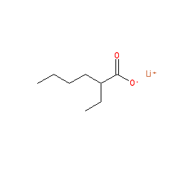 Lithium 2-ethylhexanoate chemical structure (CAS 15590-62-2)
