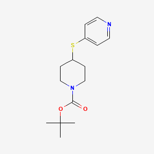 tert-Butyl 4-(pyridin-4-ylthio)piperidine-1-carboxylate chemical structure (CAS 155967-58-1)
