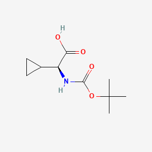 (S)-2-((tert-Butoxycarbonyl)amino)-2-cyclopropylacetic acid chemical structure (CAS 155976-13-9)