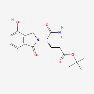 tert-Butyl (S)-5-amino-4-(4-hydroxy-1-oxoisoindolin-2-yl)-5-oxopentanoate chemical structure (CAS 1560678-51-4)