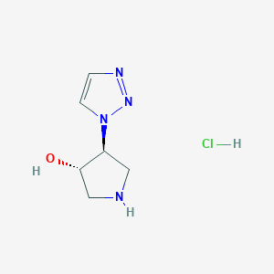 trans-4-(1H-1,2,3-Triazol-1-yl)pyrrolidin-3-ol hydrochloride chemical structure (CAS 156113-56-3)