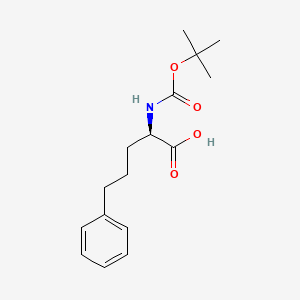 (R)-2-((tert-Butoxycarbonyl)amino)-5-phenylpentanoic acid chemical structure (CAS 156130-68-6)