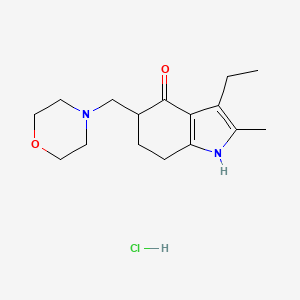 3-Ethyl-2-methyl-5-(morpholinomethyl)-6,7-dihydro-1H-indol-4(5H)-one hydrochloride chemical structure (CAS 15622-65-8)