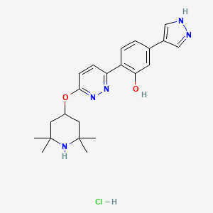 5-(1H-Pyrazol-4-yl)-2-(6-((2,2,6,6-tetramethylpiperidin-4-yl)oxy)pyridazin-3-yl)phenol hydrochloride chemical structure (CAS 1562338-39-9)