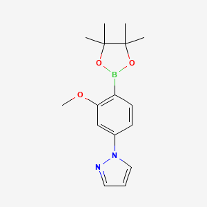 1-(3-Methoxy-4-(4,4,5,5-tetramethyl-1,3,2-dioxaborolan-2-yl)phenyl)-1H-pyrazole chemical structure (CAS 1562338-80-0)
