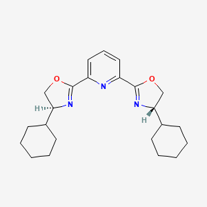 2,6-Bis((S)-4-cyclohexyl-4,5-dihydrooxazol-2-yl)pyridine chemical structure (CAS 1562372-39-7)