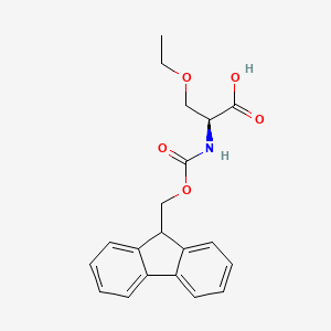 (S)-2-((((9H-Fluoren-9-yl)methoxy)carbonyl)amino)-3-ethoxypropanoic acid chemical structure (CAS 1562432-09-0)