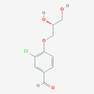 (R)-3-Chloro-4-(2,3-dihydroxypropoxy)benzaldehyde chemical structure (CAS 1563017-36-6)