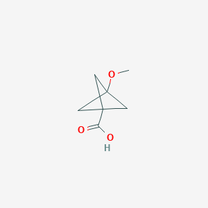 3-methoxybicyclo[1.1.1]pentane-1-carboxylic acid chemical structure (CAS 156329-86-1)