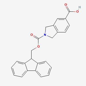 2-(((9H-Fluoren-9-yl)methoxy)carbonyl)isoindoline-5-carboxylic acid chemical structure (CAS 1564677-76-4)