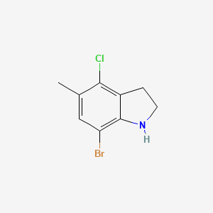 7-Bromo-4-chloro-5-methyl-2,3-dihydro-1H-indole chemical structure (CAS 1564683-84-6)