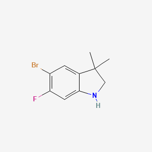 5-Bromo-6-fluoro-3,3-dimethylindoline chemical structure (CAS 1564696-45-2)