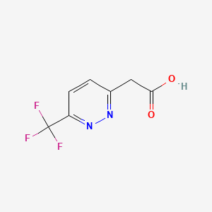2-(6-(Trifluoromethyl)pyridazin-3-yl)acetic acid chemical structure (CAS 1565408-90-3)