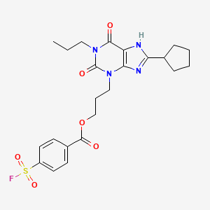 3-(8-Cyclopentyl-2,6-dioxo-1-propyl-1,2,6,7-tetrahydro-3H-purin-3-yl)propyl 4-(fluorosulfonyl)benzoate chemical structure (CAS 156547-56-7)
