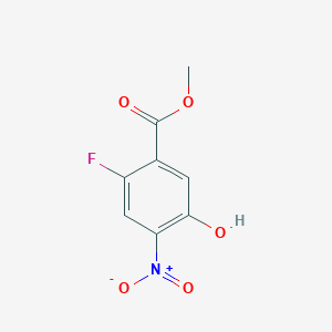 Methyl 2-fluoro-5-hydroxy-4-nitrobenzoate chemical structure (CAS 1566162-09-1)