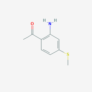 1-(2-Amino-4-(methylthio)phenyl)ethanone chemical structure (CAS 1566362-28-4)